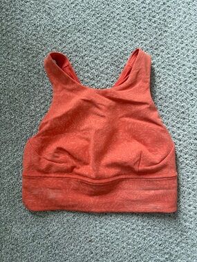 lululemon athletica Coral-Red Patterned Sports Bra